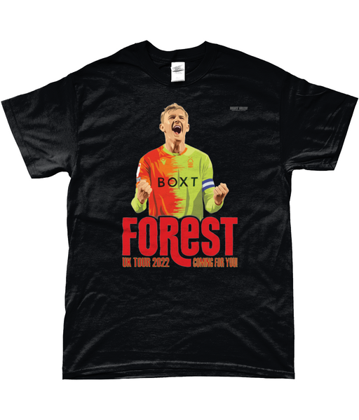 Joe Worrall black t-shirt Nottingham Forest defender 