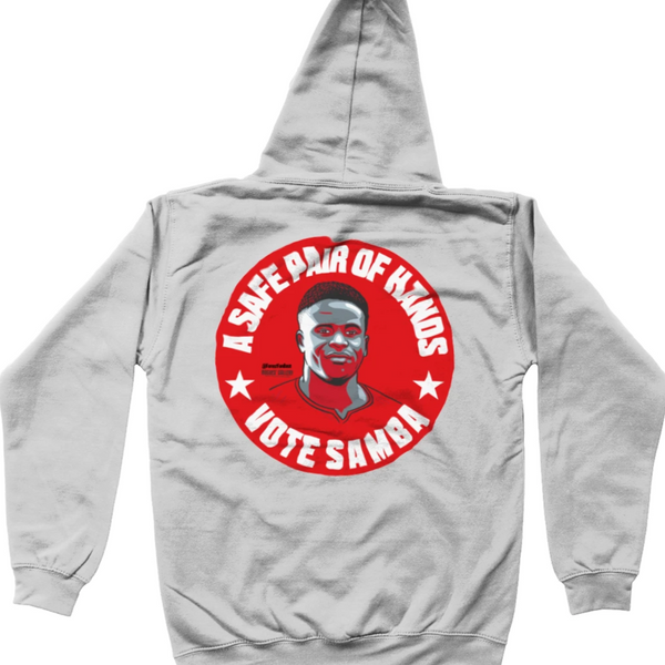 Brice Samba NFFC goalkeeper grey kids hoodie vote #GetBehindTheLads