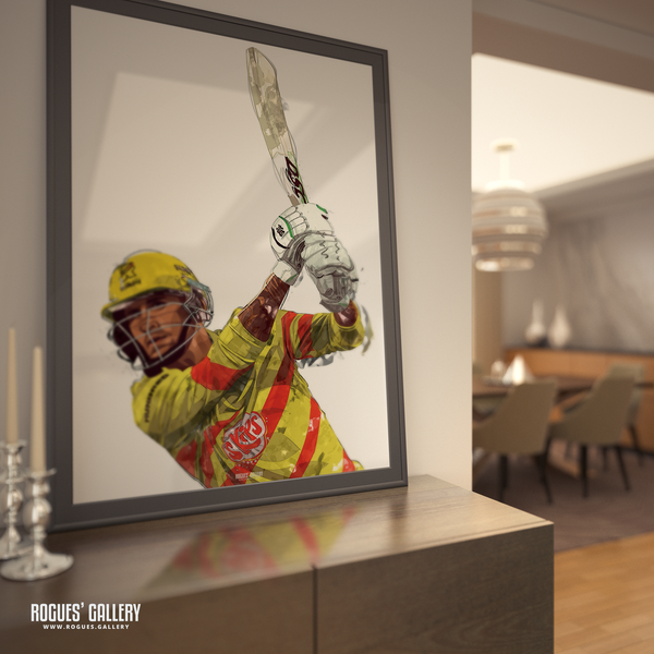 Alex Hales Trent Rockets Notts CCC Cricket Outlaws Trent Bridge A3 poster graphic design modern