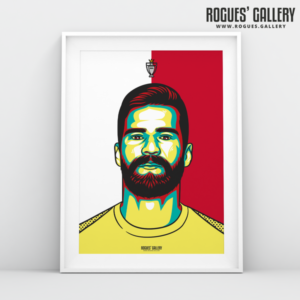 Alisson Becker Liverpool FC Anfield Art print A3 Champions Limited Edition 30 years title winners goalkeeper
