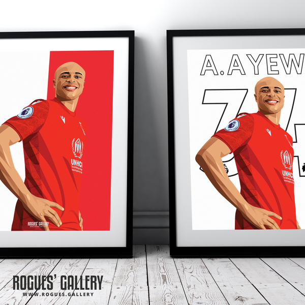 Andre Ayew Ghana posters on wall Nottingham Forest City Ground Name Number