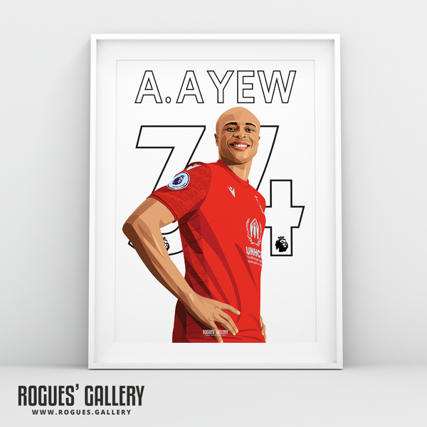 Andre Ayew Ghana A3 print Nottingham Forest City Ground Name Number