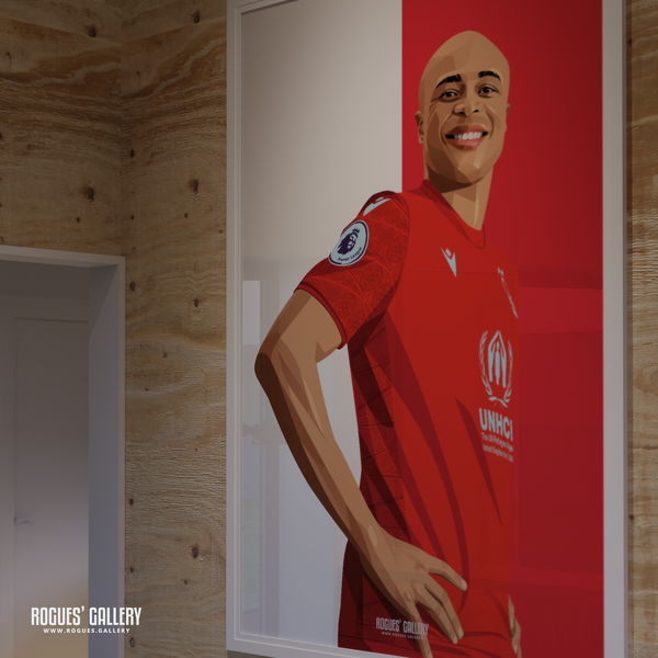 Andre Ayew signed poster Nottingham Forest memorabilia rare City Ground Red white