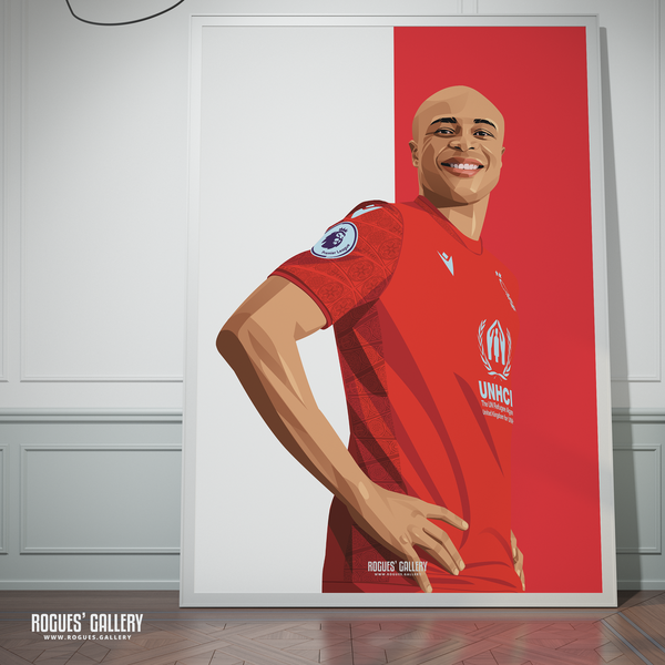 Andre Ayew Ghana A0 print Nottingham Forest City Ground Red white