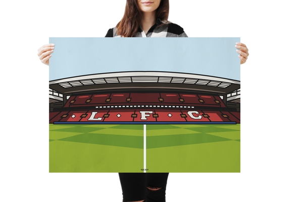 Anfield Liverpool FC The Kop triptych A2 art print