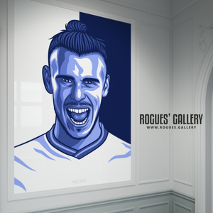 Gareth Bale Spurs welsh winger icon portrait A0 poster gift