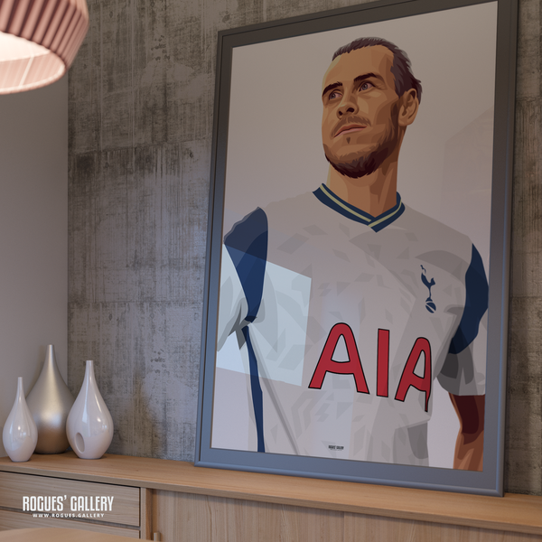 Gareth Bale Spurs welsh winger portrait A0 poster gift