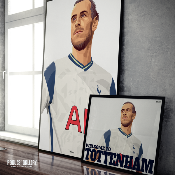 Gareth Bale Spurs welsh winger portrait A1 Print