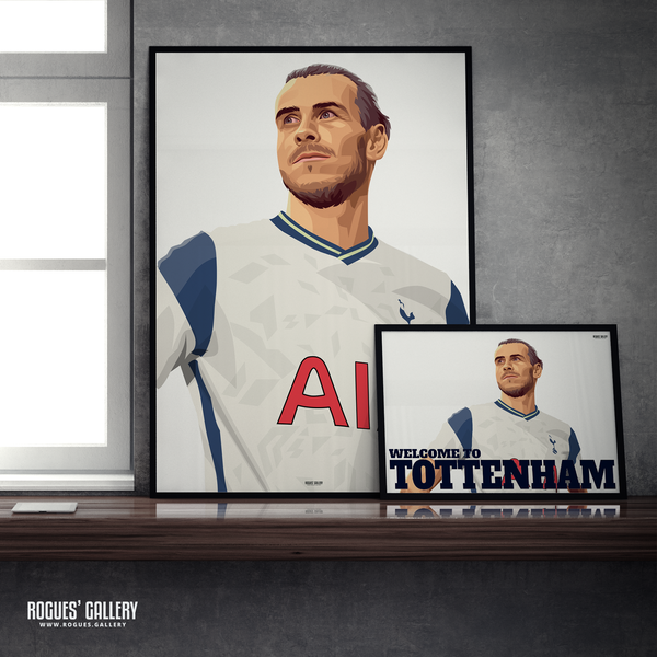 Gareth Bale Spurs welsh winger Welcome to Tottenham A3 Print and great poster