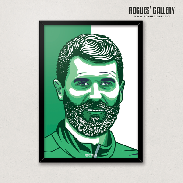 Roy Keane beard Eire Assistant Manager A3 print art edits