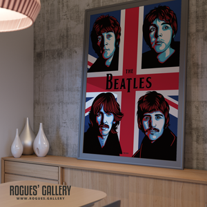 The Beatles modern art union jack John Lennon Paul McCartney George Harrison Ringo Starr A0 huge large poster