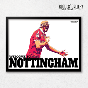 Yohan Benalouane Nottingham Forest goal versus Derby County Welcome To Nottingham Print mask A3 edit