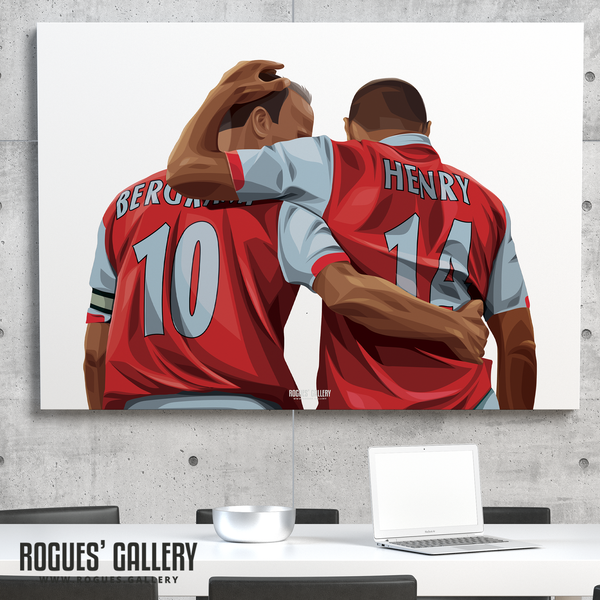 Thierry Henry Dennis Bergkamp Arsenal shirt names legend goal large huge poster great