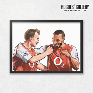 Dennis Bergkamp Thierry Henry Arsenal legends Highbury Gunners goal A3 print
