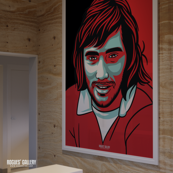 George Best Manchester United Northern Irish winger forward Old Trafford A0 poster playboy