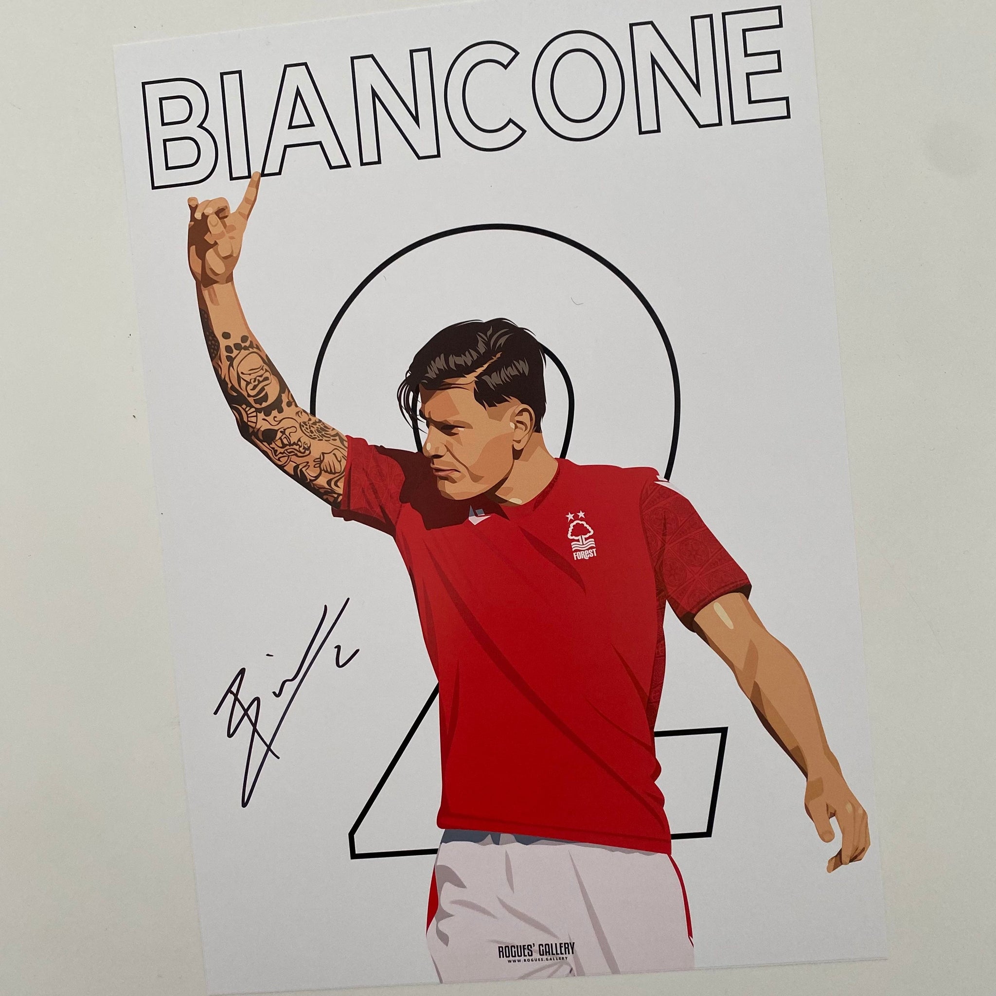 Giulian Biancone Nottingham Forest signed memorabilia poster