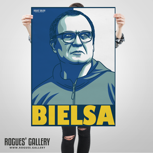 Marcelo Bielsa manager Leeds United Elland Road A1 art print boss bielsaball