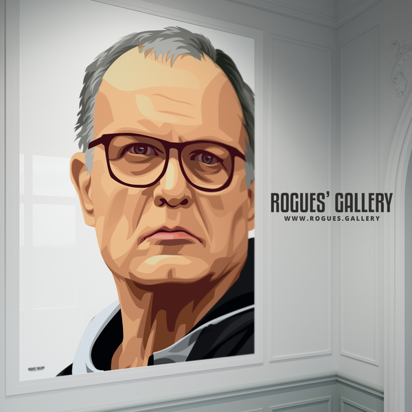 Marcelo Bielsa Leeds United manager portrait close up A0 poster edit Rogues' Gallery