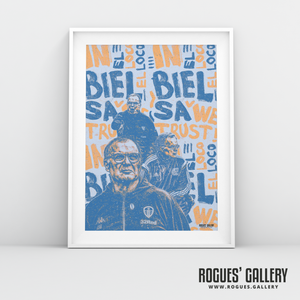 Marcelo Bielsa Leeds United Manager Propaganda poster art A3 print white version