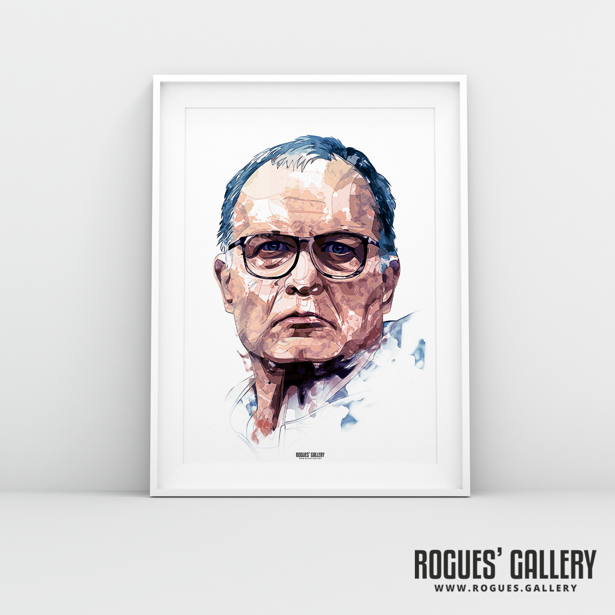 Marcelo Bielsa Leeds United manager portrait close up A3 print Rogues' Gallery