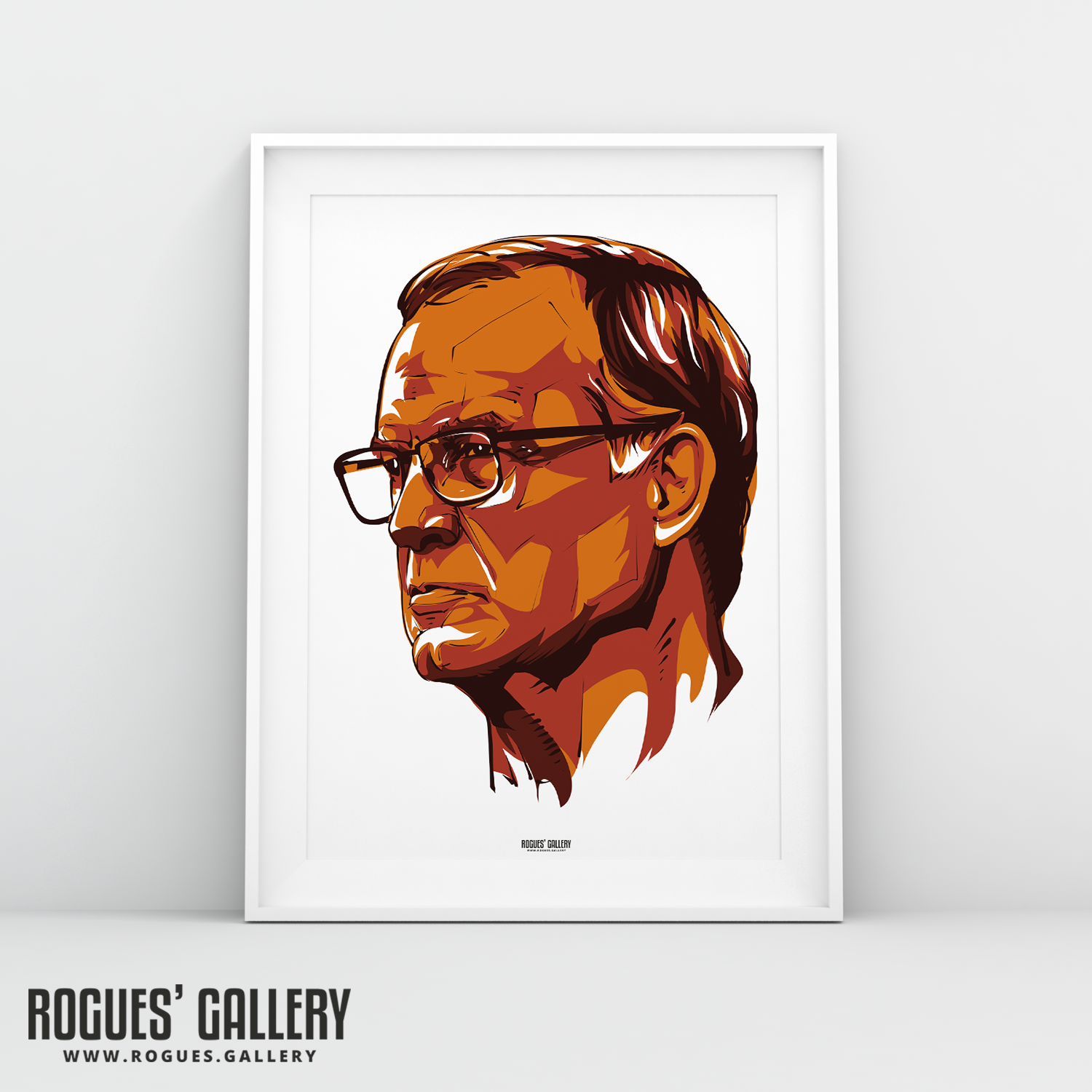 Leeds United manager Marcelo Bielsa portrait A3 print Rogues' Gallery