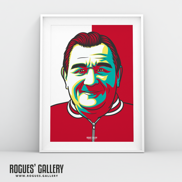 Bob Paisley A3 print Liverpool manager Anfield legend signed design
