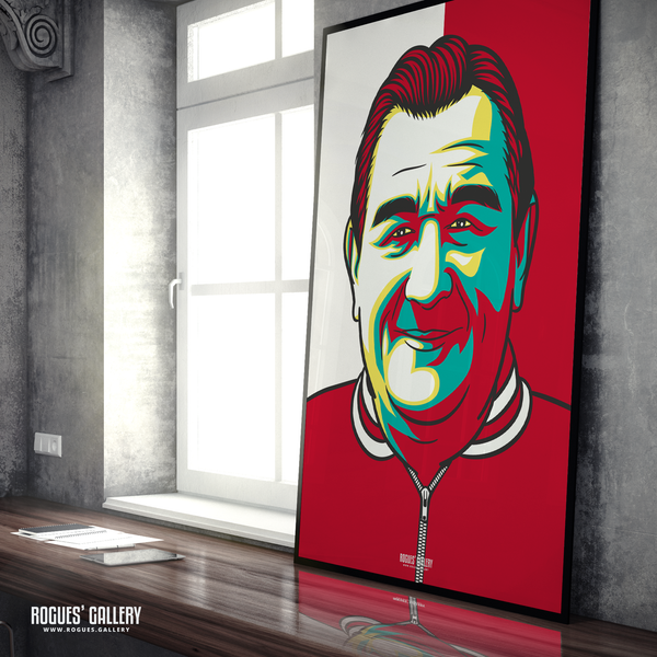 Bob Paisley A1 print Liverpool manager Anfield legend signed design