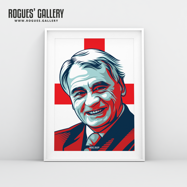 Sir Bobby Robson England manager boss World cup edits Three Lions legend A3 art legend Barcelona