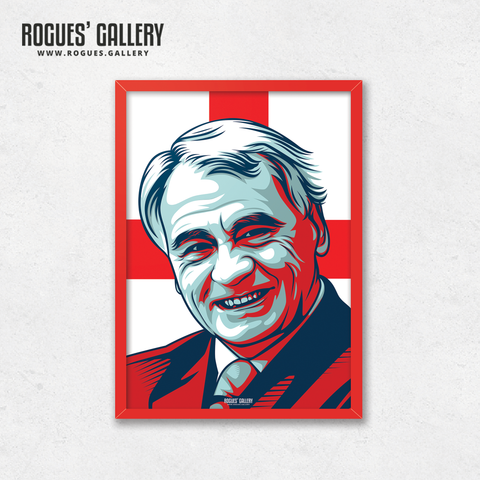 Sir Bobby Robson England manager boss World cup edit Three Lions legend A3 print