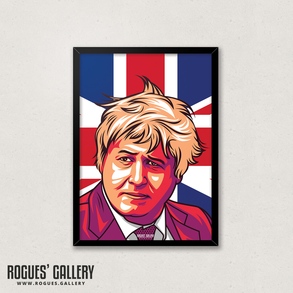 Boris Johnson Conservative Prime Minister A2 art Print edits Westminster Union Jack