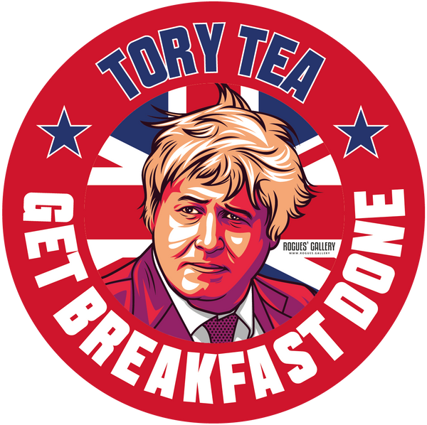 Boris Johnson get breakfast done Tory Tea beer mats