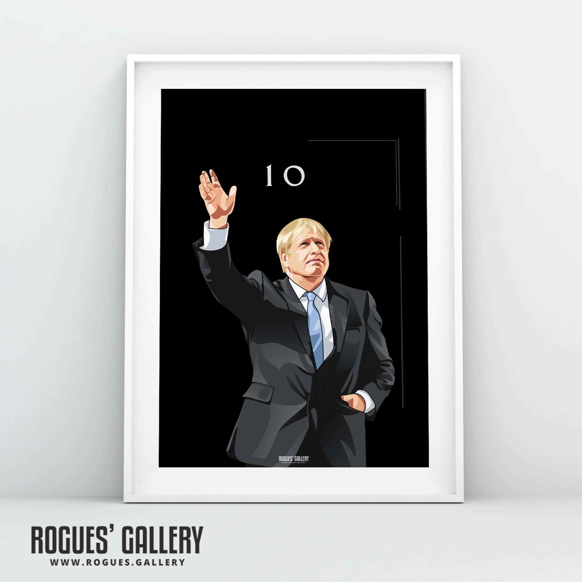 Boris Johnson Number 10 PM Prime Minister Conservative art portrait wave modern rare A3 print