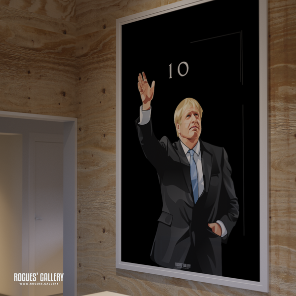 Boris Johnson Number 10 PM Prime Minister Conservative art portrait wave modern rare A0 print