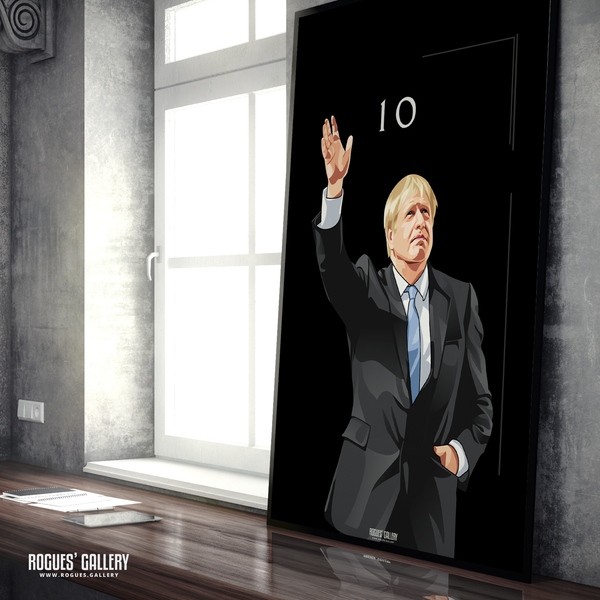 Boris Johnson Number 10 PM Prime Minister Conservative art portrait wave modern rare A1 print