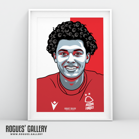 Brennan Johnson GBTL portrait Nottingham Forest winger A3 print