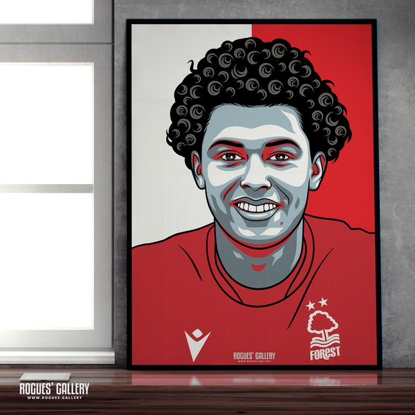 Brennan Johnson GBTL portrait Nottingham Forest winger A2 print