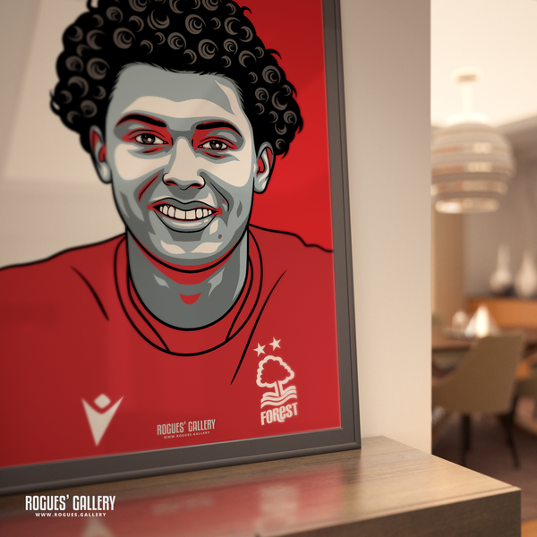 Brennan Johnson GBTL portrait Nottingham Forest winger A0 print