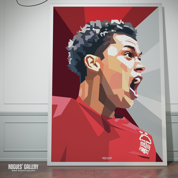 Brennan Johnson Nottingham Forest goal Derby autograph limited edition poster
