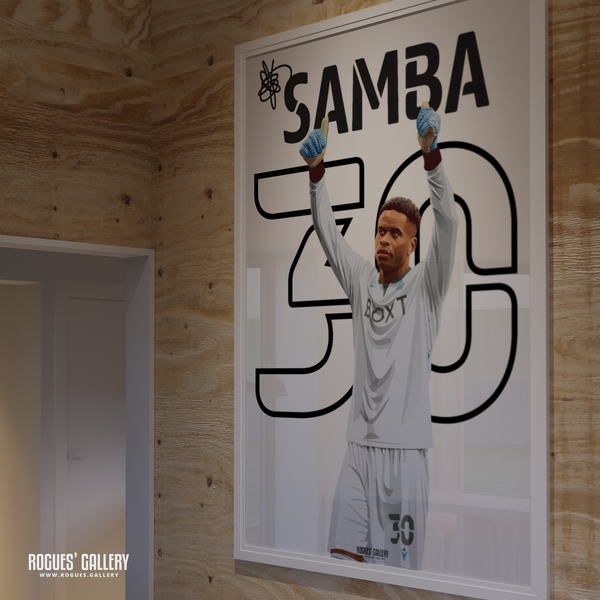 Brice Samba poster Nottingham Forest rare signed memorabilia French goalkeeper 