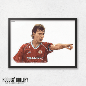 Bryan Robson Manchester United captain midfielder memorabilia A3 print 