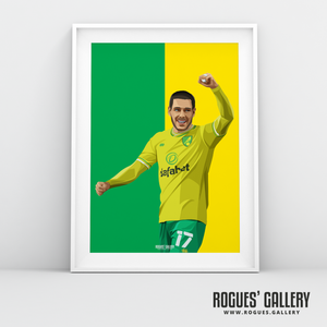 Emiliano Buendia Norwich City midfielder NCFC Carrow Road A3 icon print 