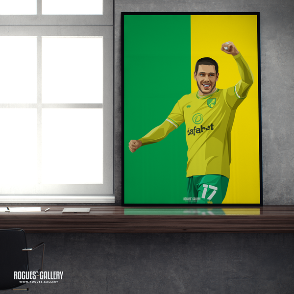 Emiliano Buendia Norwich City midfielder NCFC Carrow Road A1 icon print 