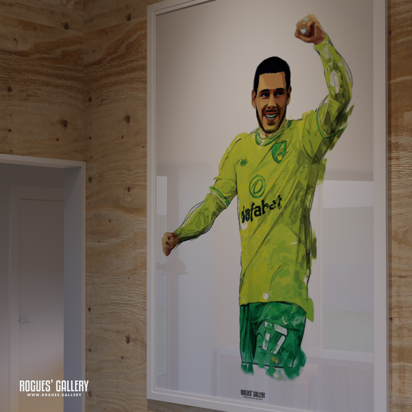 Emiliano Buendia Norwich City midfielder NCFC Carrow Road A0 arty print 
