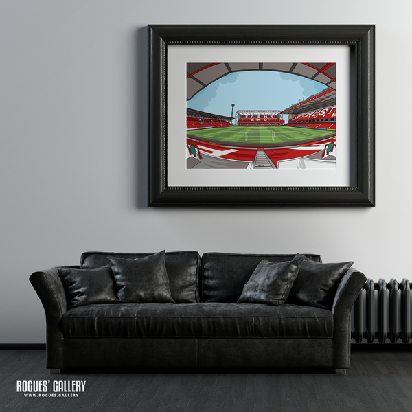 The City Ground home of Nottingham Forest NFFC Brian Clough Trent End Stadium A1 print artwork