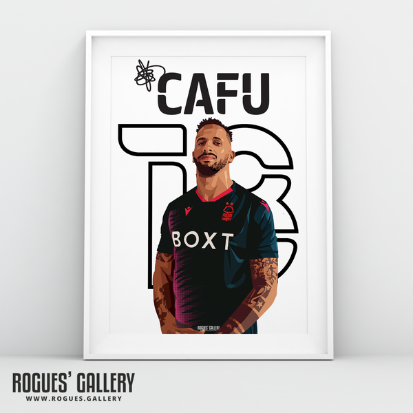 Cafu Nottingham Forest midfielder name and number 18 A3 print 