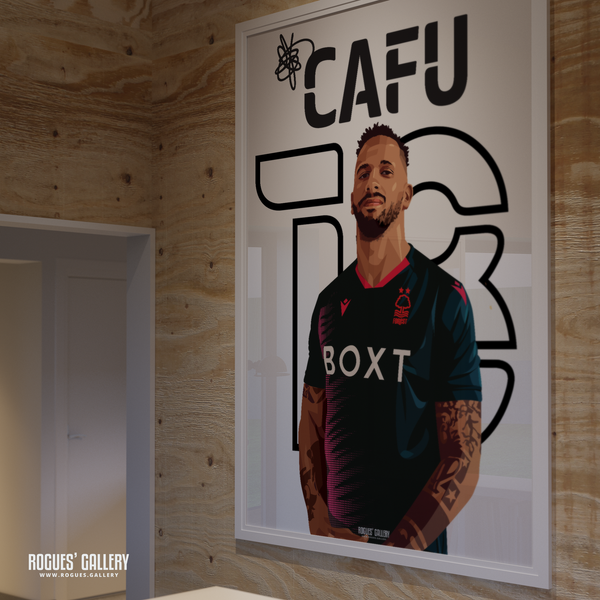 Cafu - Nottingham Forest - Signed A3 Name & Number Prints