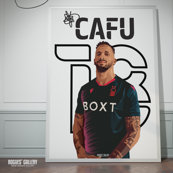 Cafu - Nottingham Forest - Signed A3 Name & Number Prints