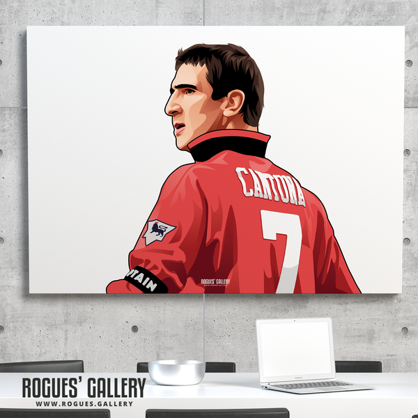 Eric Cantona Manchester United legend A0 print old Trafford Red Devils 