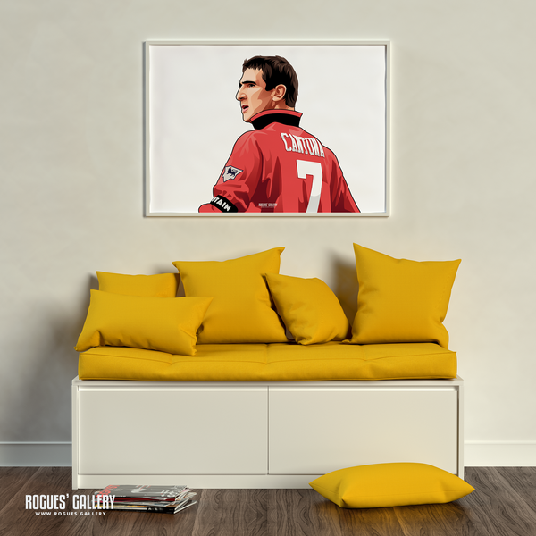 Eric Cantona Manchester United legend A2 print old Trafford Red Devils 