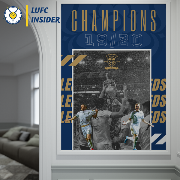 Champions 19/20 LUFC Insider A1 art print Leeds United Champions 2020 Ltd Editions